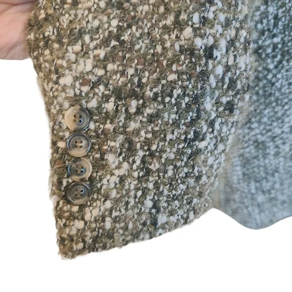 Piazza Sempione Olive Tweed Double Breasted‎ Coat IT 38 US 2 Wool Italy Luxury - Picture 6 of 13
